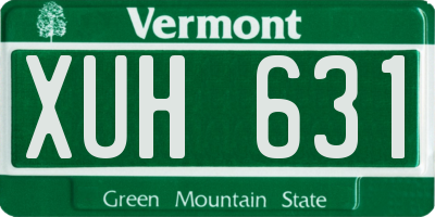 VT license plate XUH631