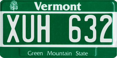 VT license plate XUH632