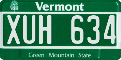 VT license plate XUH634