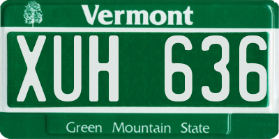 VT license plate XUH636