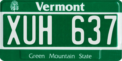 VT license plate XUH637