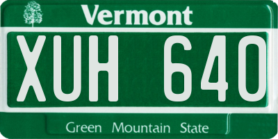 VT license plate XUH640