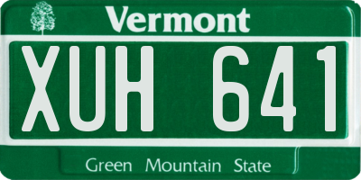 VT license plate XUH641