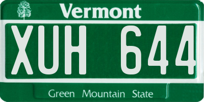 VT license plate XUH644