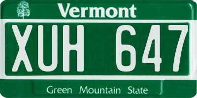VT license plate XUH647