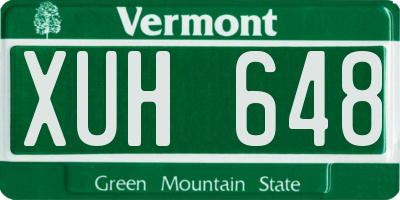 VT license plate XUH648