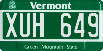 VT license plate XUH649