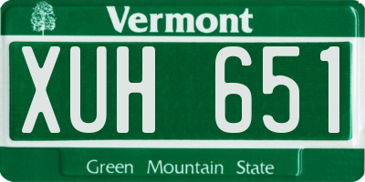VT license plate XUH651