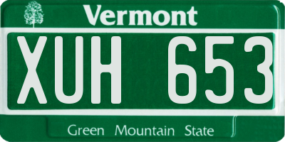 VT license plate XUH653