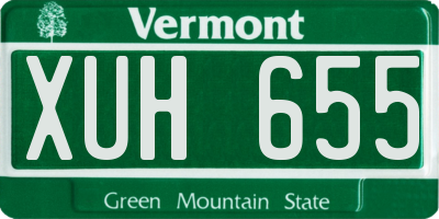 VT license plate XUH655
