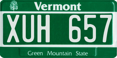 VT license plate XUH657