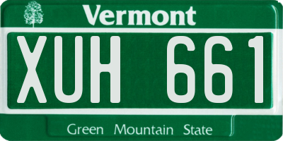 VT license plate XUH661
