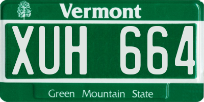 VT license plate XUH664