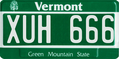 VT license plate XUH666