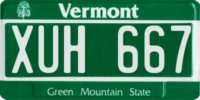 VT license plate XUH667