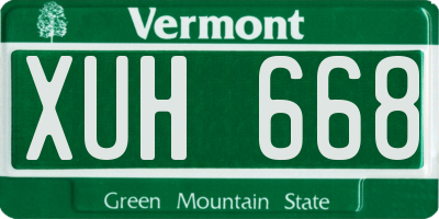 VT license plate XUH668