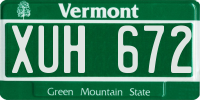 VT license plate XUH672