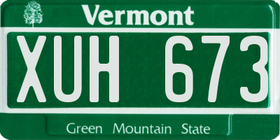 VT license plate XUH673