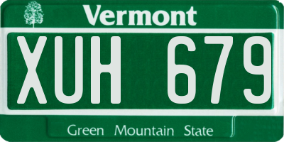 VT license plate XUH679
