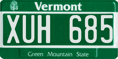 VT license plate XUH685