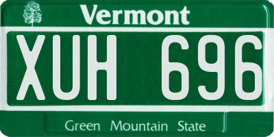 VT license plate XUH696
