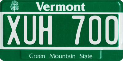 VT license plate XUH700