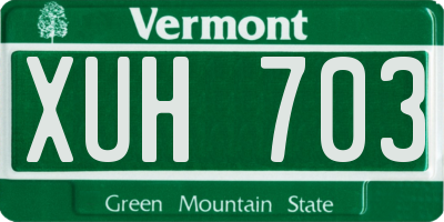 VT license plate XUH703