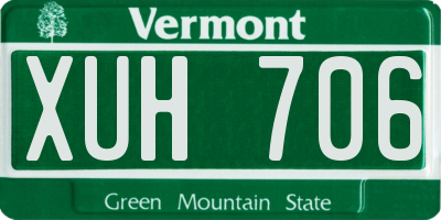 VT license plate XUH706