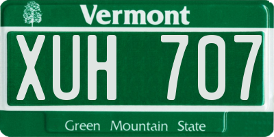 VT license plate XUH707