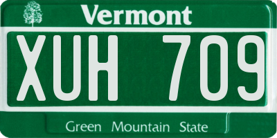 VT license plate XUH709