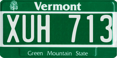 VT license plate XUH713