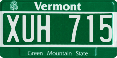 VT license plate XUH715