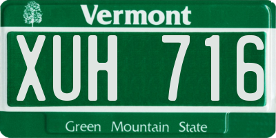 VT license plate XUH716