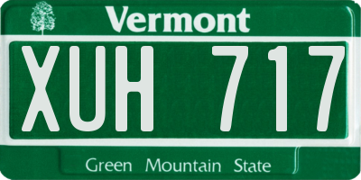 VT license plate XUH717