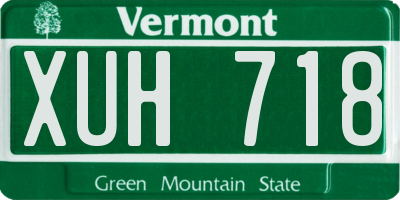 VT license plate XUH718