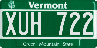 VT license plate XUH722