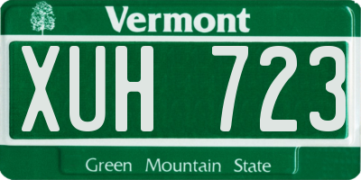 VT license plate XUH723