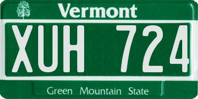 VT license plate XUH724