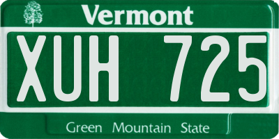 VT license plate XUH725