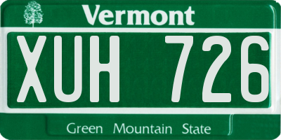 VT license plate XUH726