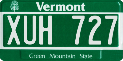 VT license plate XUH727