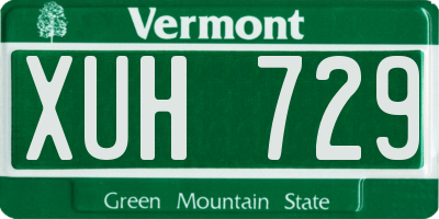 VT license plate XUH729