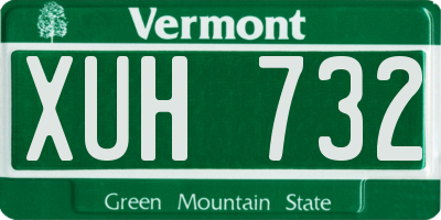 VT license plate XUH732