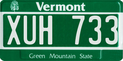 VT license plate XUH733