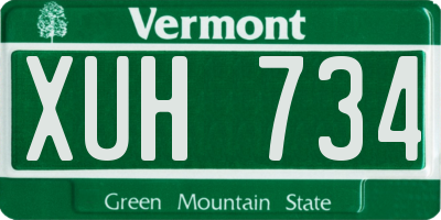 VT license plate XUH734