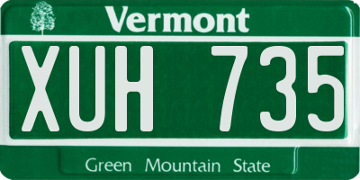 VT license plate XUH735