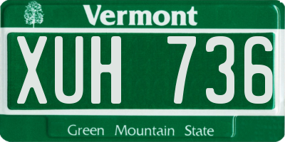 VT license plate XUH736