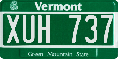 VT license plate XUH737