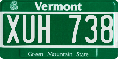VT license plate XUH738