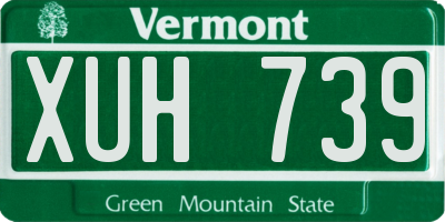 VT license plate XUH739